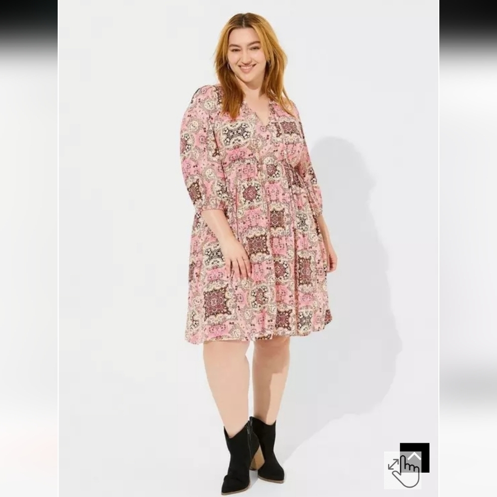 Torrid Mini Washable Gauze Tunic Dress 1X